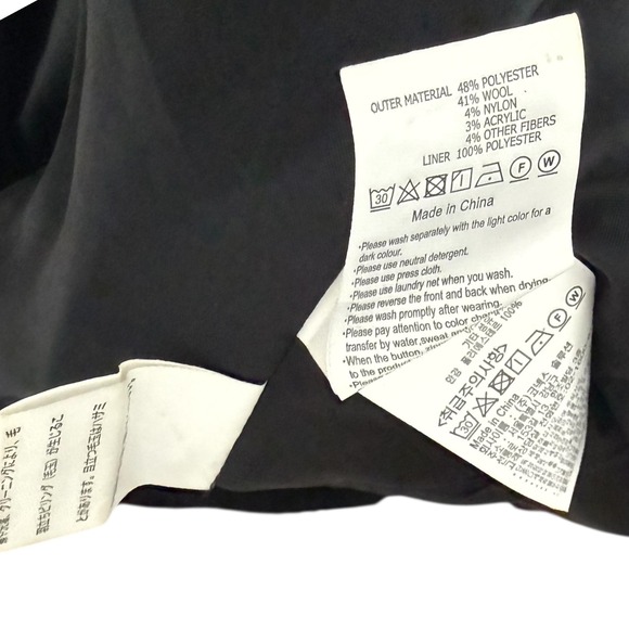 Gramicci Wool Blend Pleated Pants Black Mens Size XL Belted GMP-21F057 - Picture 8 of 8